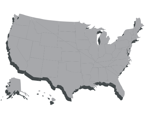 Map of United States including Alaska and Hawaii